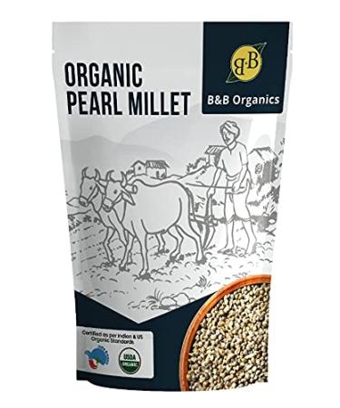 B&B Organics Pearl Millet (Bajra/Kambu) (500 g / 1.1 pound) (Indian Millet | Gluten free | Whole grain | USDA Certified)
