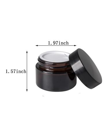 OverNews 1oz Amber Glass Jar  Empty Cosmetic Lotion Containers with Inner Liners Black Lid  Spatula 1pcs amber - Buy Online on GoSupps.com
