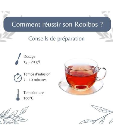 Rooibos Nature Bio - Infusion Vegan en Vrac 100% Naturel Sans OGM - Agriculture Biologique - Conditionn en France - Sachet 1 kg (500 Tasses) - Buy Online on GoSupps.com