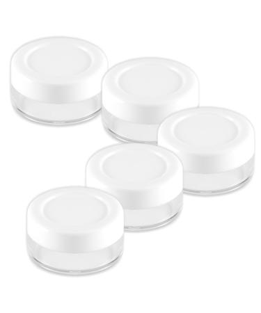 5x cream jar clear 10ml (empty) with white screw lid - empty jar - small jar