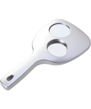 Lurrose Double Side Handheld Wall Hanging Makeup Mirror - 2X and 3X Magnification, Round Silver Mirror - Buy Online on GoSupps.com