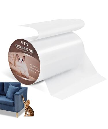 FTSTC 5.9in Furniture Protectors from Cats, Double Sided Clear Self-Adhesive Cat Scratch Deterrent, Cat Couch Protector ,5.9in x 20Yards cat Anti Scratch Clear Furniture Protector, Kitty Guard A-1 5.9in x 20yards