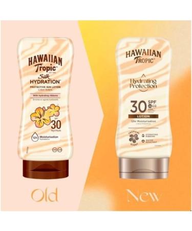 Hawaiian Tropic - Hydrating Protection Sunscreen SPF 30 UVA and UVB Protection 180 ml 12-Hour Moisturisation with Cocoa and Shea Butter Water Resistant Vegan - Buy Online on GoSupps.com