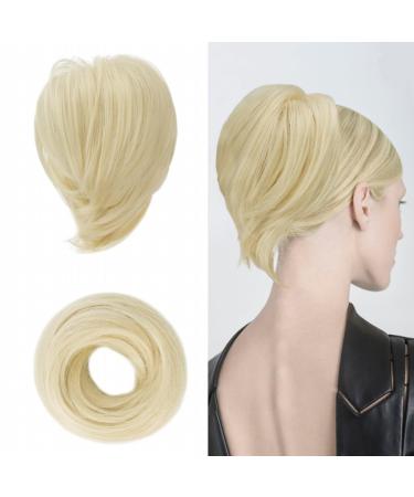 BARSDAR HAARDIAD HAIR Extensions Hair-Knoten-Horse-Teschenung straight synthetic hair part short ponytail rolls hair accessories simply scrunchy for women platinum blonde 20cm 60# Platinblond - Buy Online on GoSupps.com