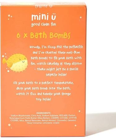 Mini U Bath Bombs 6 Pack - Kids Christmas Stocking Filler - Bath Time Gift Orange - Buy Online on GoSupps.com