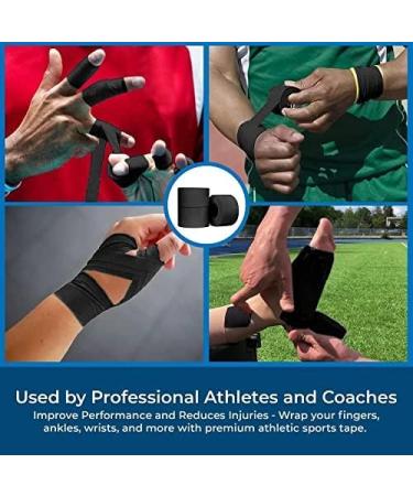 Athletic Tapes 3 Adhesive Rolls- 1.5 inches x 15 Yards per roll- No-Sticky Residue Black Medical Tape - Sport Tape Easy Tearing - Buy Online on GoSupps.com