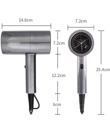 Professional Hair Dryer 1800W Salon Hairdryer Hair Dryer Ionic Travel hairdryer 3 Heat Setting Low Noise DC Motor Concentrator Overheating Protection for Salon and Home Use Gray Small Gift - Buy Online on GoSupps.com