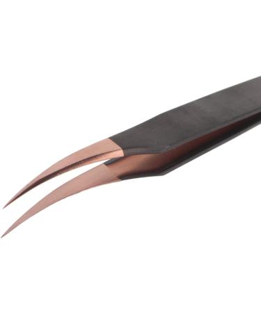 Premium Rose Gold Stainless Steel Eyelash Extension Tweezers - Safe Precise & Curved for Women's Salon Use - Buy Online on GoSupps.com
