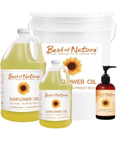 Best of Nature 100% Pure Sunflower Massage Oil Lightweight Deep Moisturizing Unscented Oil for Skin Body & Massage Nourishing Hydration for Hair & Face Half Gallon (64 fl oz) 64 Fl Oz (Pack of 1) - Buy Online on GoSupps.com