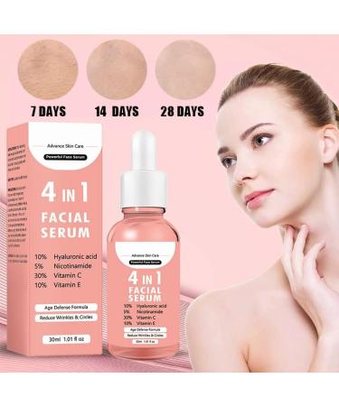 Hyaluronic Acid Serum for Face Vitamin C Serum Anti Aging Serum with Vitamin C & E Relieve Redness & Anti Wrinkle Facial Serum with Vitamin E Suitable for All Men & Women Improve Skin Condition-30ml - Buy Online on GoSupps.com