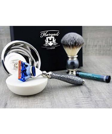 5 Pc Men's Shaving Kit - Safety Razor Badger Hair Brush Soap & Steel Bowl | Perfect Grooming Set - Buy Online on GoSupps.com