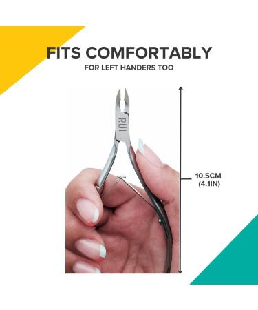 Rui Smiths Professional Stainless Steel Cuticle Nippers 4mm Jaw Japanese Handle - Double Spring, Mirror Finish | Quarter Jaw Design - Buy Online on GoSupps.com