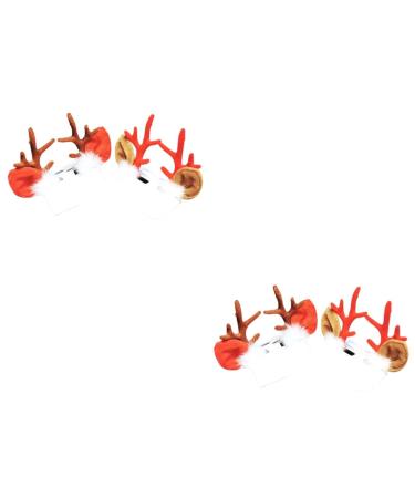 minkissy 4 Pairs Antler Hair Clips Antler Barrette Christmas Hair Xmas Hair Clips Party Favors Holiday Party Hair Pin Antlers Hair Hoop Reindeer Hair Clip Elk Horns Girl Supplies