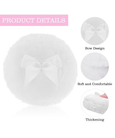 Sibba Large Fluffy Powder Quack - 10.2 cm Ultra-Hood Washable Velor Make-up Tool for Loose Powder - White | Reusable Face & Body Applicator - Buy Online on GoSupps.com