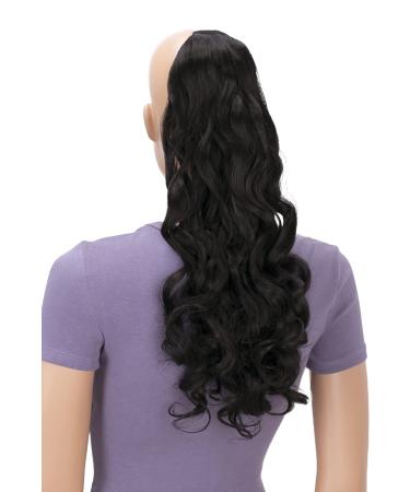 CAISHA 50cm Ponytail Braid Hair Extension - Curly Black Brown Hairpiece with 2 Bands | Shop Now! - Buy Online on GoSupps.com