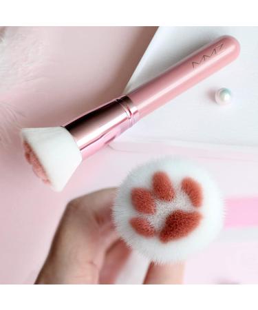 Cat Paw Makeup Brush - Soft Fiber Loose Powder Brush Hair Rounded Tapered Brush for Liquid Cream Powder Blending Buffing Concealer Pink - Buy Online on GoSupps.com