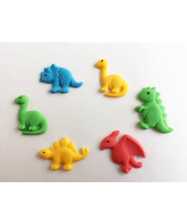 Holly Cupcakes 6 Mixed Colour Sugar Dinosaurs- edible & handmade with love in the UK! - Buy Online on GoSupps.com