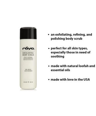 RAYA Exfoliating Body Scrub 8 oz - Natural Loofah & Essential Oils | Smooths Skin & Reduces Ingrown Hairs | Best Exfoliant for All Skin Types - Buy Online on GoSupps.com