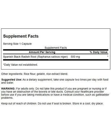 Swanson Spanish Black Radish Supplement - Liver  Digestive & Pulmonary Support - 60 Capsules  500mg - Buy Online on GoSupps.com