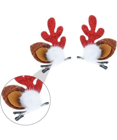 minkissy 4 Pairs Christmas Antler Hair Reindeer Hair Clips Reindeer Cosplay Costume Reindeer Barrette Hair Clips for Girls Party Headdress Antlers Headband Flocked Plastic Woman - Buy Online on GoSupps.com