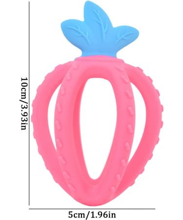 IHEHUA Silicone Strawberry Teether & Baby Wings | Soothe Gums Easy to Clean Toddler Toy Pink International Shipping - Buy Online on GoSupps.com