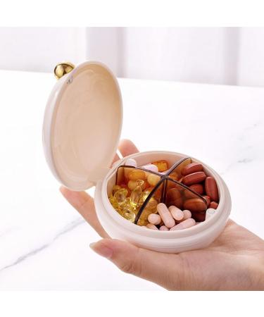 Garneck Travel Pill Organizer - Portable Daily Pill Case for Outdoor Travel - Warm Porcelain White - Buy Online on GoSupps.com