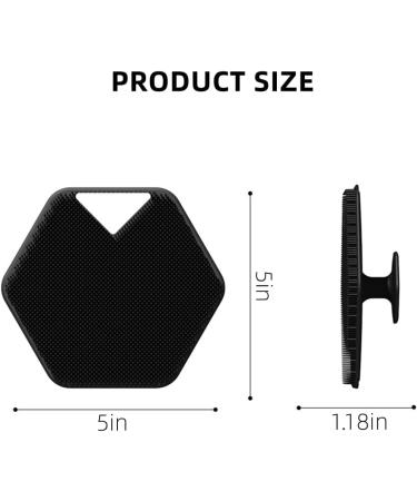 Silicone Body Brush Exfoliator with Bristles and Ergonomic Handles - Hygienic, Easy to Clean, Long Lasting - Black - Buy Online on GoSupps.com