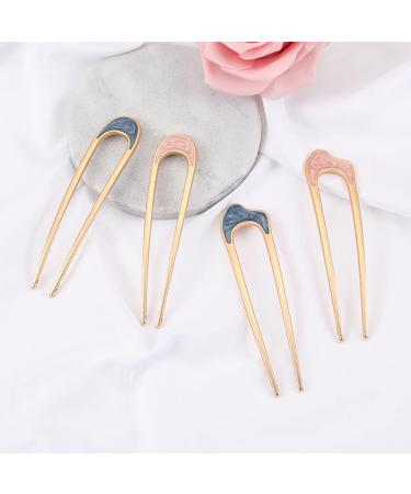 6 Pack Metal U Shape Hair Fork Sticks - Hair Bun Chignon Wedding Pins for Women & Girls - Buy Online on GoSupps.com