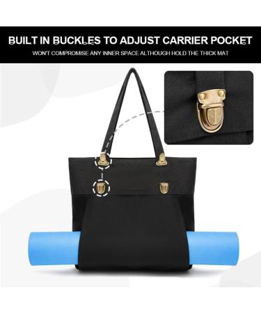 KUAK Yoga Mat Bag - Adjustable Yoga Mat Carrier Canvas Tote for Women Workout Pilates - Black - Buy Online on GoSupps.com