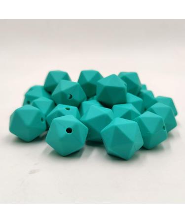 30pcs Turquoise Color 14mm Silicone Polyhedron Beads - Ideal for Mom's Jewelry Making - Buy Online on GoSupps.com