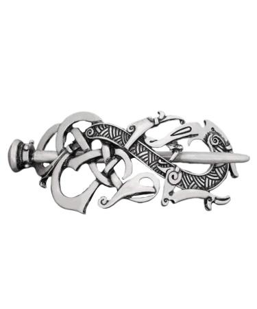Lurrose Hair Clips Dragon Design Viking Jewelry Hair Clip Alloy Irish Hair Pin with Stick for Woman men