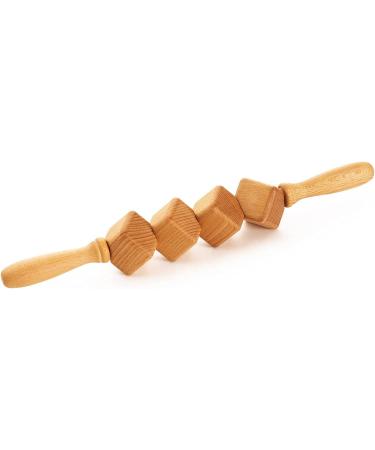 Mr. Woodware Professional Anti-Cellulite Massage Roller - 39 cm Wooden Cubes for Lymphatic Drainage & Soft Tissue Therapy - Recommended by Experts - Buy Online on GoSupps.com