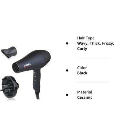 1875w Hair Dryer Lightweight and Quiet Ionic Blow Dryer with Diffuser Concentrator Professional DC Motor for Salon 2 Speed and 3 Heat Settings Dark Blue - Buy Online on GoSupps.com