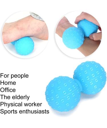 Double Massage Balls for Myofascial Relaxation | Peanut-Shaped Lacrosse Roller for Back Neck Foot & Shoulder - Blue - Buy Online on GoSupps.com