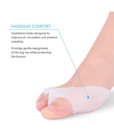 Doact Silicone Bunion Protector & Toe Spacer for Foot Pain Relief - 3-Toe Holes Separator for Women and Men - Buy Online on GoSupps.com