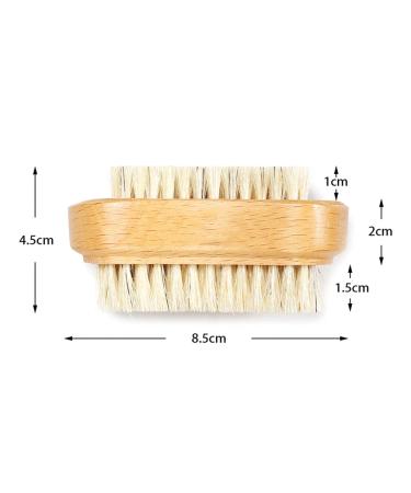 Minkissy 3-St Dual-Sided Nail & Facial Cleaning Brush - Wild Boar Bristle Manicure & Pedicure Tool - Beechwood Handbrush for Healthy Skin - Buy Online on GoSupps.com