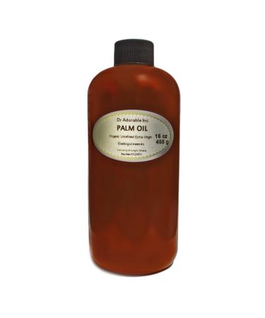 Dr Adorable - 16 oz - Red Palm Oil - Unrefined Raw Extra Virgin 100% Pure Natural Organic Cold Pressed