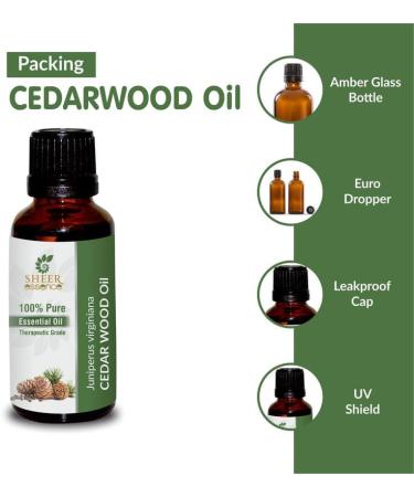 Buy 100% Pure Cedar Wood Oil 30 ML | Undiluted Therapeutic Grade Juniperus Virginiana Essential Oil for Aromatherapy - Buy Online on GoSupps.com