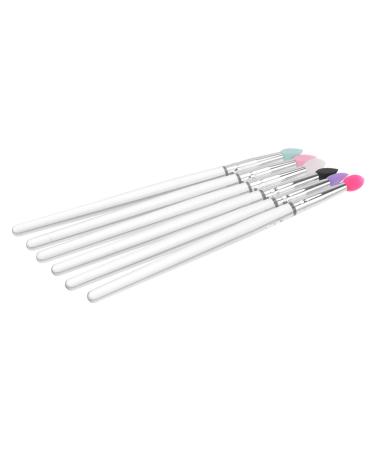 BIUDECO 6pcs Eye Shadow Brush Makeup Eyeshadow Eye Shadow Applicator Lip Brush Transparent Plastic Handle