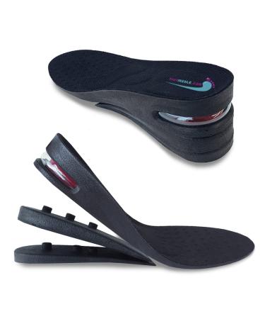 Height Increase Shoe Insoles with Air Cushion (3 Layers (2.5" UP) Large (Men's 7-11))