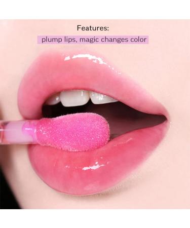Hydrating Raspberry Red Lip Glow Oil - Plumping Gloss with Glitter | Long Lasting Nourishing Formula | Tinted Glass Lip Oil for Lip Care - Buy Online on GoSupps.com