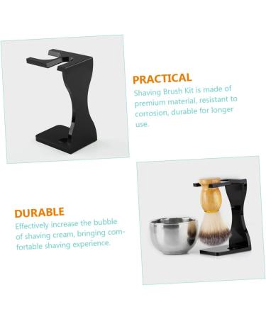 Angoily 4-Piece Razor Set for Men - Premium Beard & Shaving Brushes - Perfect Gift for Husband - Stainless Steel Delivery Bracket - Buy Online on GoSupps.com