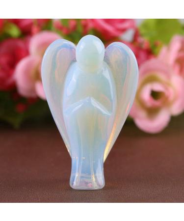 Hztyyier 1.5 inch Pocket Guardian Angel Opalite Crystal Angel Gemstone Pocket Guardian Healing Angel Figurine Statue - Buy Online on GoSupps.com
