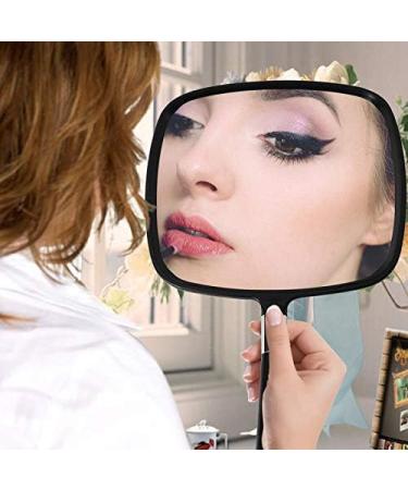 Snowflakes Hand Mirror Large and Comfy Handheld Mirror with Handle for Salon .(Black) - Buy Online on GoSupps.com
