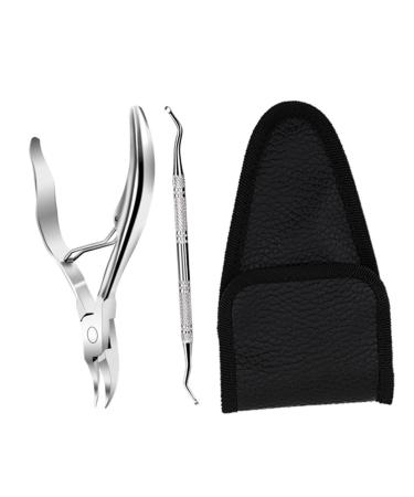 Beatifufu 1 Set Manicure 2-Piece Set Nursing Nails Pedicure Nail Cuticle Pusher Pedicure Tools Skin Nippers Pedicure Nail Manicure Tool Stainless Steel Nail Pliers