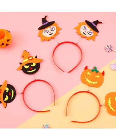 hgnxa Halloween Witch Headband Day of The Dead Nonwoven Hairband Material Kits Headpieces for All Age Festival Hair Decors Angry Pumpkin Hair - Buy Online on GoSupps.com
