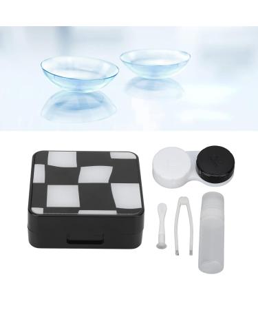Portable Contact Lens Storage Box - Black & White Mini Case for Easy Travel | Soft Contact Lenses Organizer - Buy Online on GoSupps.com