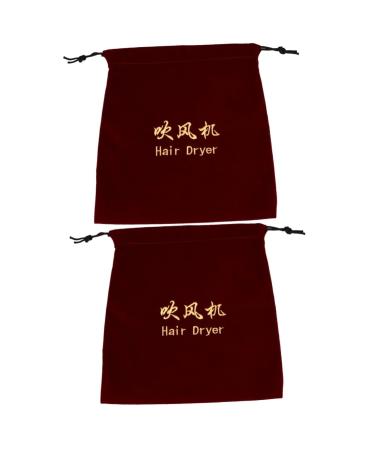Beavorty 2 Pcs Hair Dryer Storage Bag Duffle Bag for Travel Drawstring Wash Bag Log in Jewelry Organizer Tool Claretx2pcs 30x26cmx2pcs