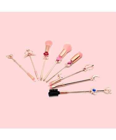 Sailormoon Makeup Brush Set with Pouch | Rose Gold Cosmetic Brushes & Gems - MJ-155 - Buy Online on GoSupps.com