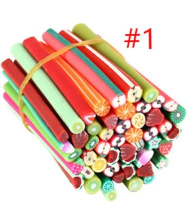 Soft ceramic stripPack Of 50 Cute Nail Art Canes Sticks Manicure Canes 3D Fruit Pattern Slices Perfect For Diy Crafts Cellphone Decoration Nail Art Decoration(Fruit) - Buy Online on GoSupps.com